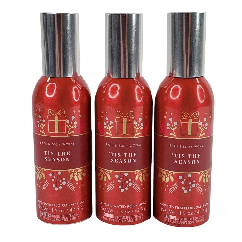 3 Bath & Body Works 'TIS THE SEASON Room Spray Concentrated Home Fragrance Mist